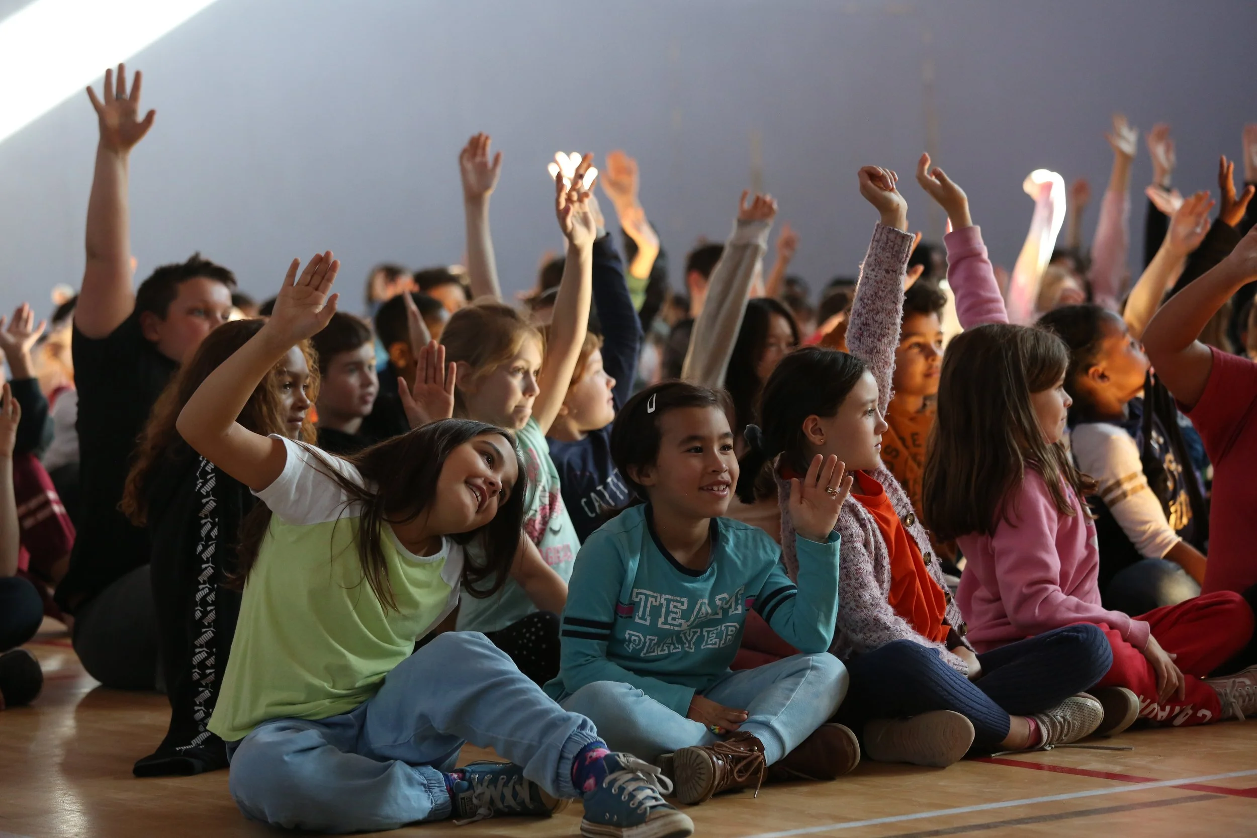 Children participating in Gryphon Trio's Listen Up! program