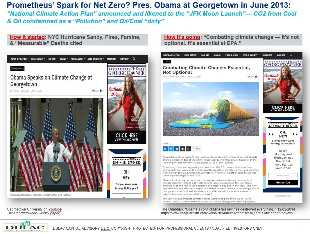 The Road to the USA LNG Export Ban started as far back as President Obama's 2013 "Renewable Energy Moon Launch" speech at Georgteown University in 2013.