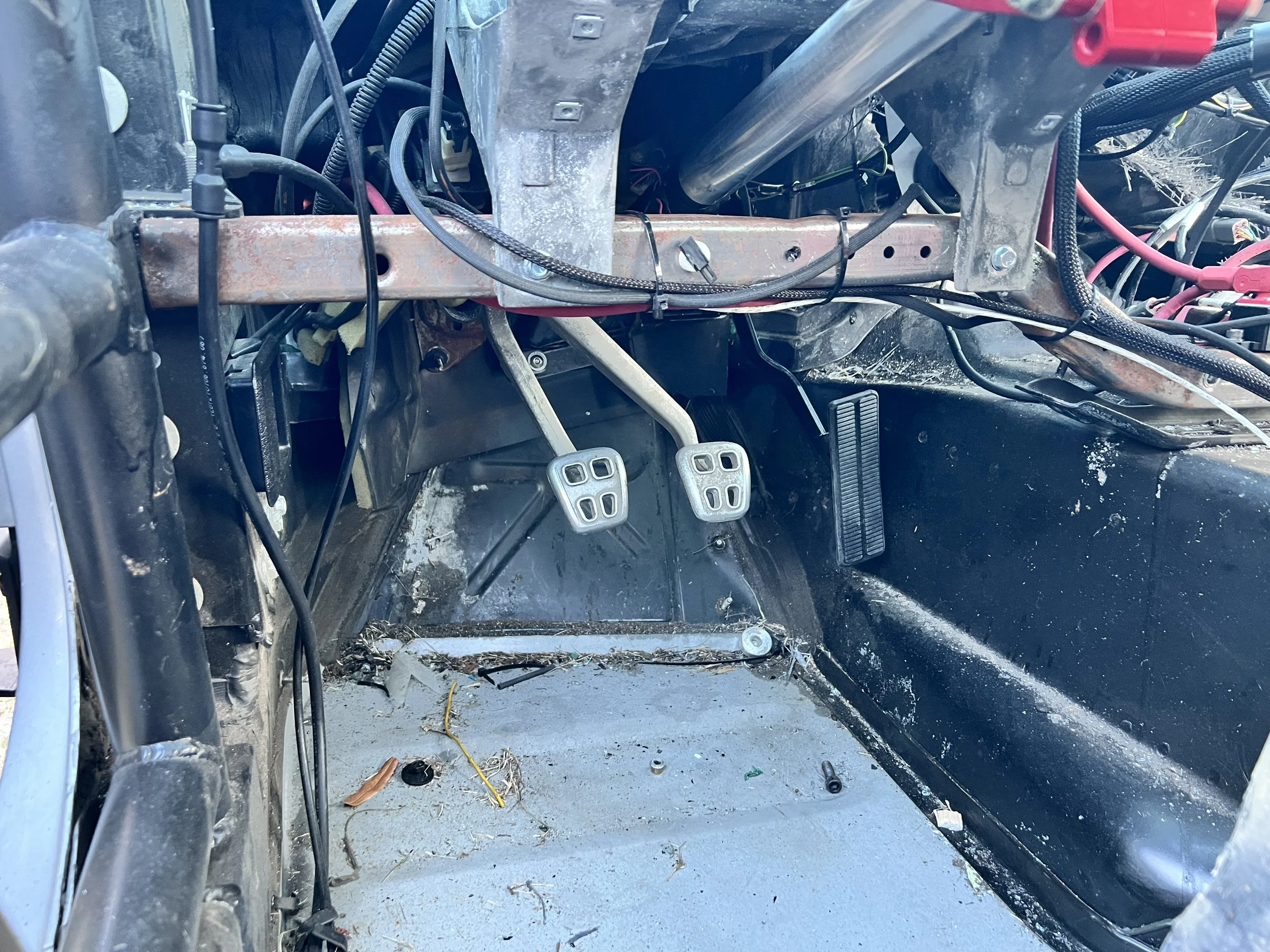 Firewall deformed w/ pedal box