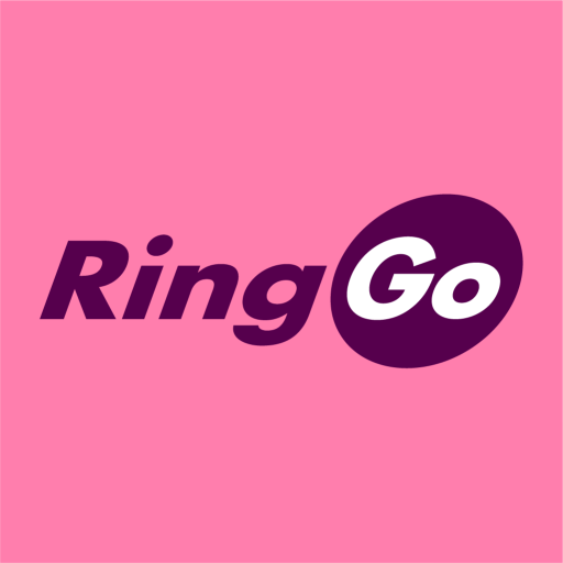 RingGo logo with pink background and purple text