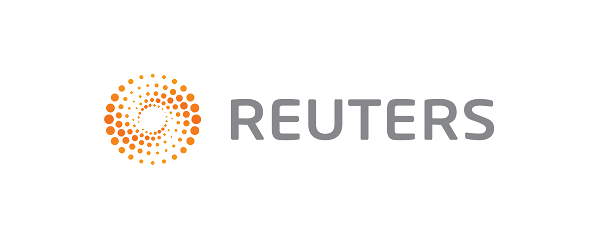 Reuters logo with orange circular design next to the word 'REUTERS' in gray capital letters.