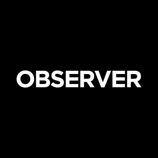 Black background with white text that says "The Observer".