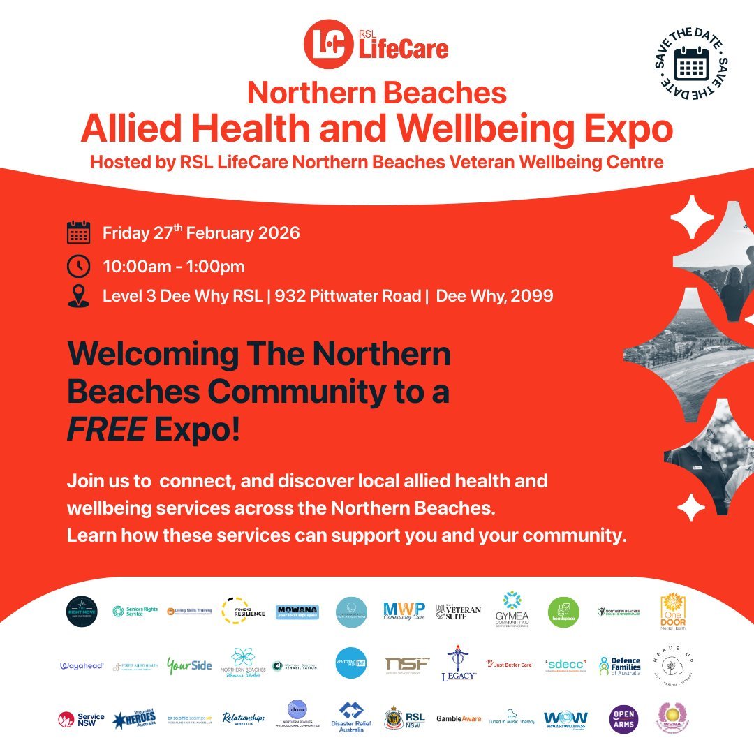 📣 Calling all Northern Beaches Community Members!
 
We&rsquo;re proudly hosting a stand at @northernbeachesvwc&lsquo;s Allied Health and Wellbeing Expo. Come drop by as we, alongside other Northern Beaches Allied Health and Wellbeing Providers share