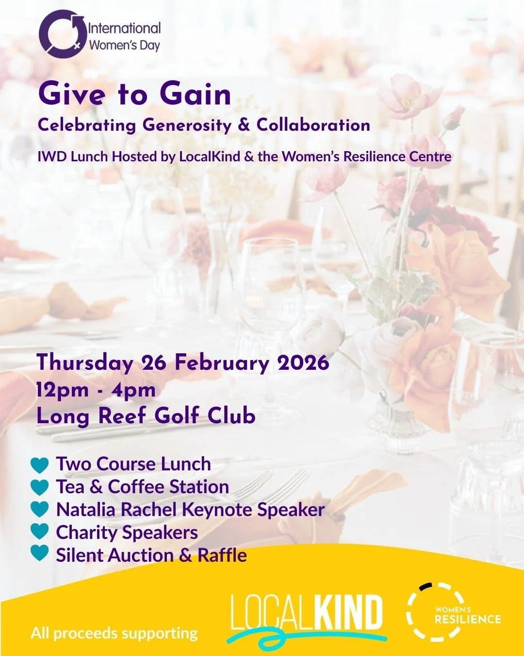 Next Thursday. One table left.

Our IWD 2026 Lunch is almost sold out and there are just 12 seats remaining to join us at Long Reef Golf Club on Thursday 26 February.

Here is what you are walking into: A stunning coastal setting. A two-course lunch.