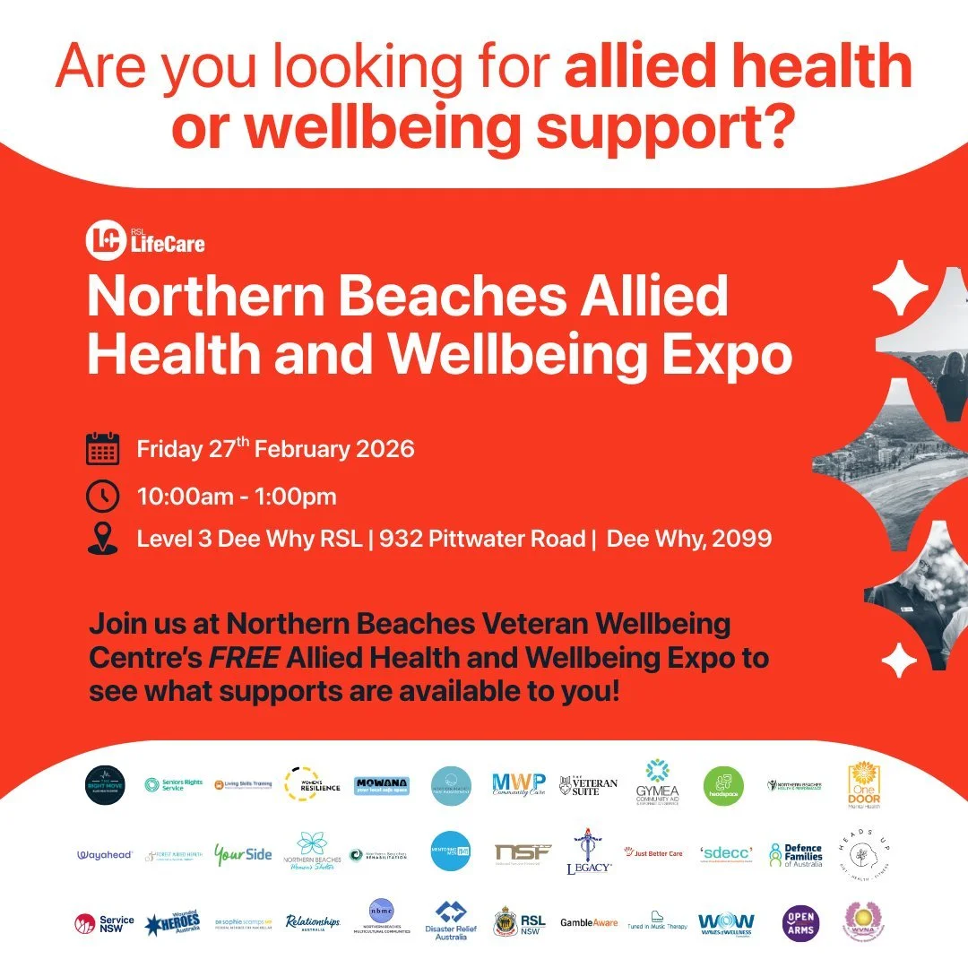 📣 Calling all Northern Beaches Community Members!
 
We&rsquo;re proudly hosting a stand at @northernbeachesvwc&lsquo;s Allied Health and Wellbeing Expo. Come drop by as we, alongside other Northern Beaches Allied Health and Wellbeing Providers share