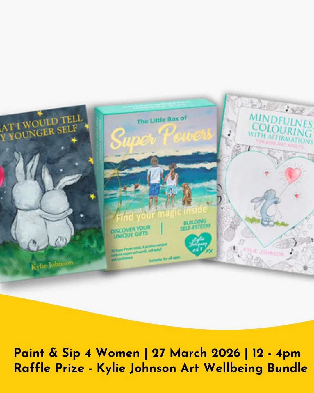 ONE WEEK TO GO. 50 TICKETS LEFT. Over $6,000 in prizes waiting to be won 

Here's what you're walking into on March 27th at Paint &amp; Sip 4 Women:
✨ Therapeutic painting experience with Kylie Johnson Art
✨ Your completed canvas to take home
✨ Lunch