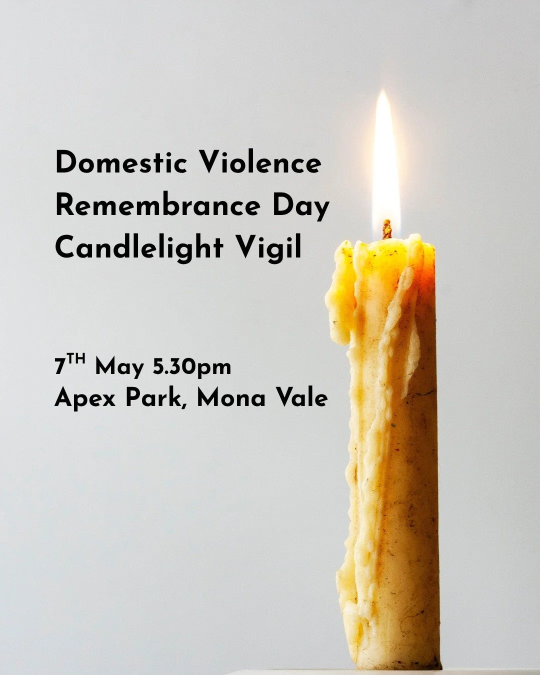 📅 Save the Date | 7th May 2026

Join @zontanorthernbeaches @nbdvnetwork and the @beachescouncil in hosting a Domestic Violence Remembrance Day Candlelight Vigil.

🕯️ Apex Park, Mona Vale
⏰ 5.30pm
Come together with your community to remember, refle