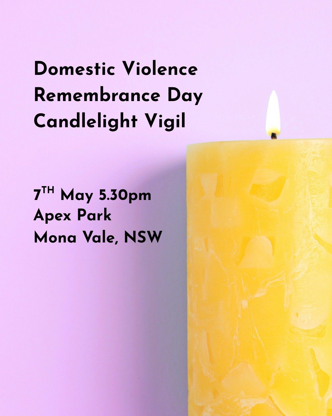 📅 Save the Date | 7th May 2026

Join @zontanorthernbeaches @nbdvnetwork and the @beachescouncil in hosting a Domestic Violence Remembrance Day Candlelight Vigil.

🕯️ Apex Park, Mona Vale
⏰ 5.30pm
Come together with your community to remember, refle