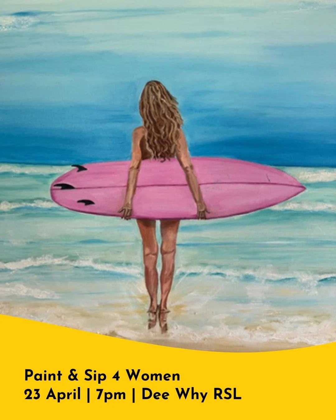 You don't need to be good at painting. You just need to show up.
Thursday 23 April, 7pm at The Showroom, Dee Why RSL. 100 women. Paint brushes. Wine. Zero artistic pressure.

Here's the truth: this isn't about creating perfect art. It's about discove