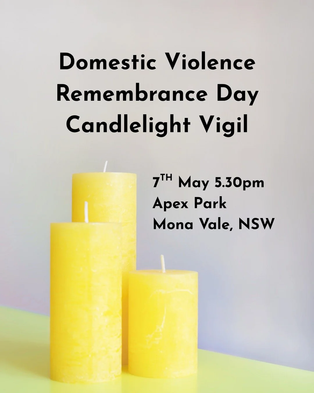 📅 Save the Date | 7th May 2026

Join @zontanorthernbeaches @nbdvnetwork and the @beachescouncil in hosting a Domestic Violence Remembrance Day Candlelight Vigil.

🕯️ Apex Park, Mona Vale
⏰ 5.30pm
Come together with your community to remember, refle