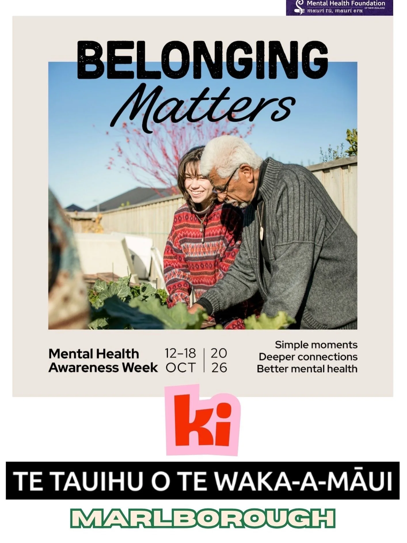 Nau mai haere mai ki ngā tāngata ō Te Tau Ihu o Te Waka-a-Māui ki Mental Health Awareness Week 2026.

We&rsquo;ve come together with a number of community organisations to present a range of activities next week - take a look at the lineup. Come alon