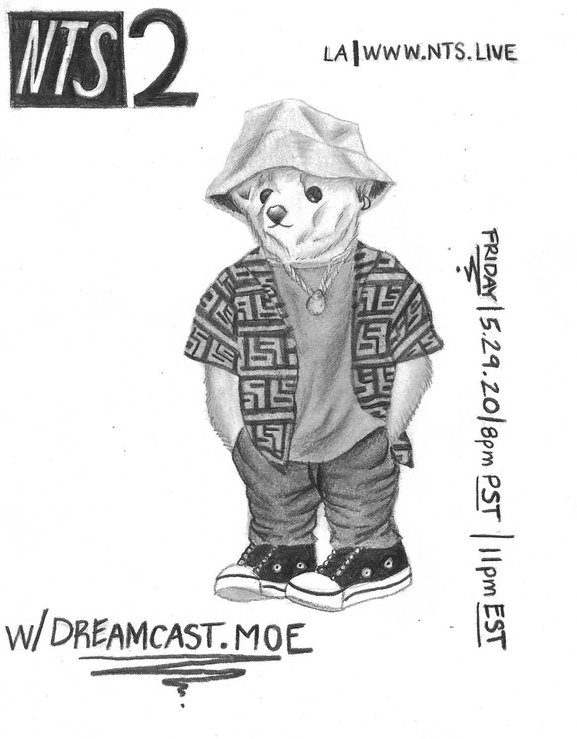 Artwork for DC artist Dreamcast Moe for his monthly show on NTS in 2020.