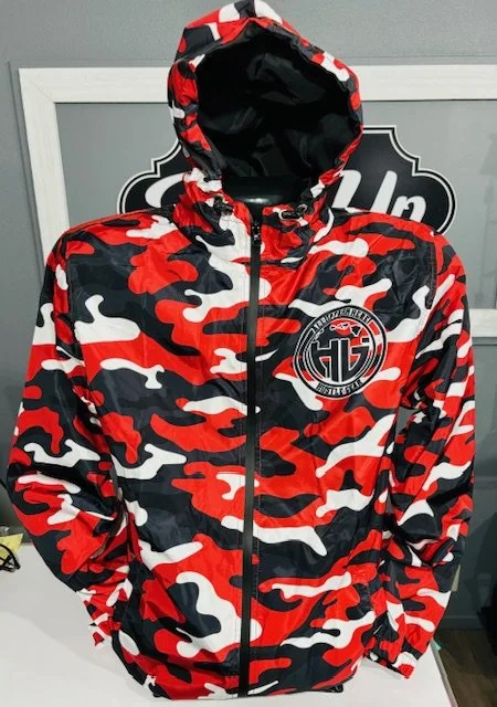 RED CAMO WINDBREAKER JACKET — HUSTLE GEAR
