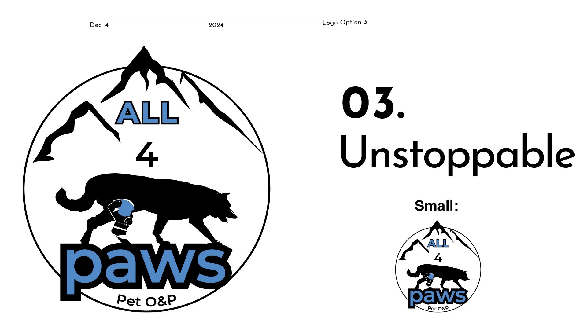 Logo presentation package with four design choices.