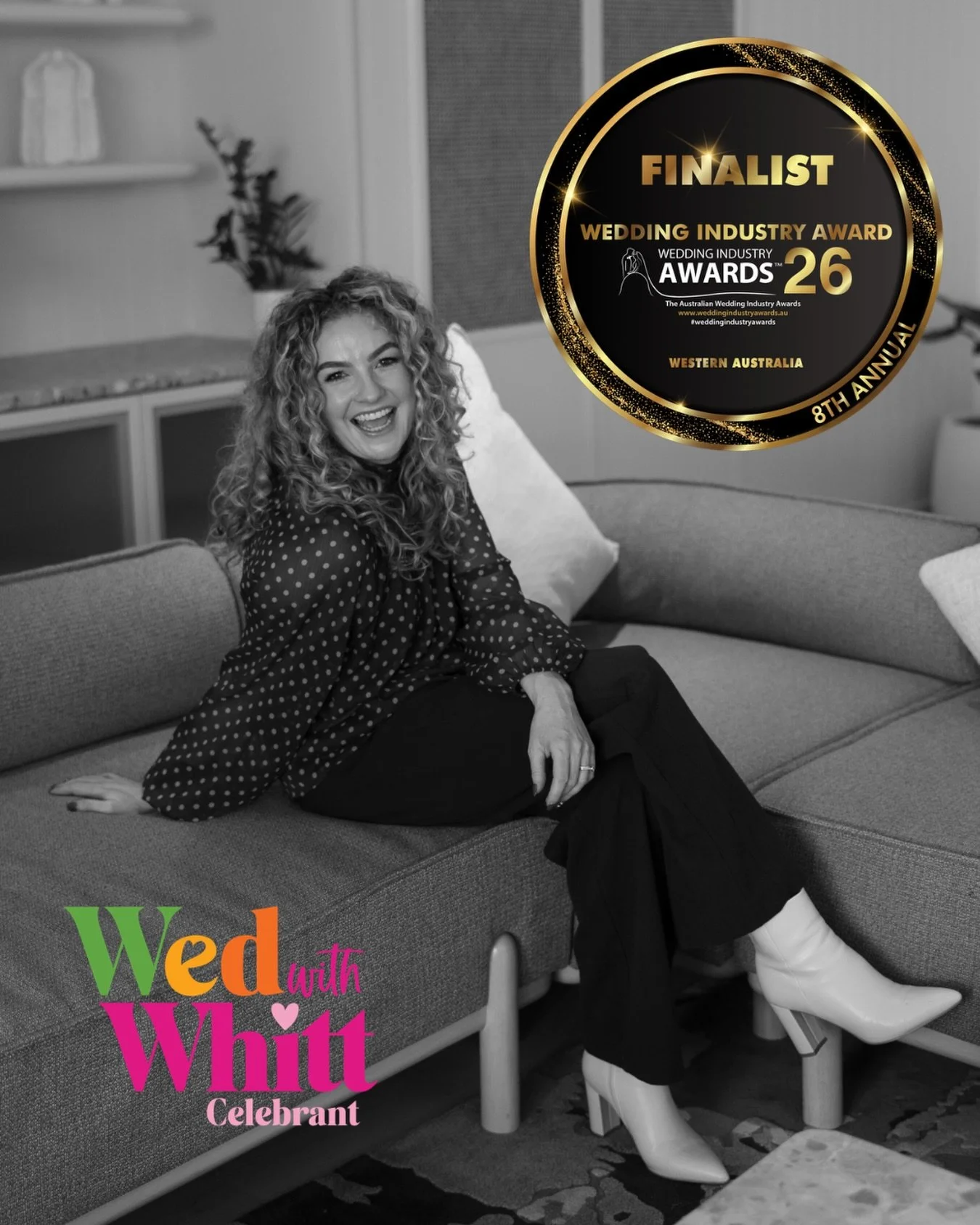 EEEEEP, I&rsquo;m a finalist in the 2026 @weddingindustryawardsaustralia in the Celebrant / MC category! 

Getting recognised for BOTH the parts of this job that I bloody love&hellip;getting you married AND keeping the party rolling afterwards, feels