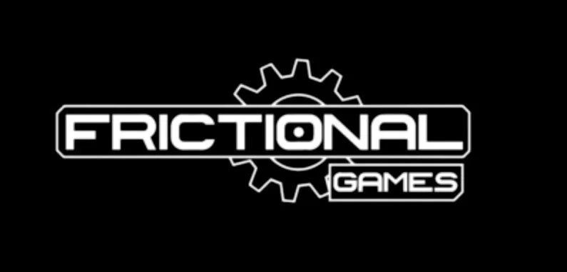 Logo for Frictional Games with stylized gear and text.