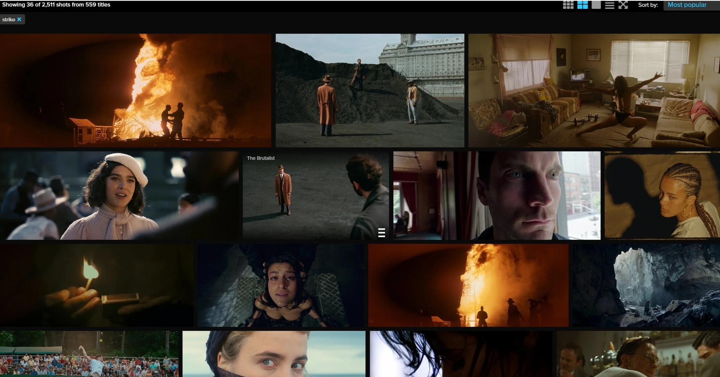 a gallery of film stills from shotdeck, a cinematic directory of images from movies, a tool for inspiring designers and creatives