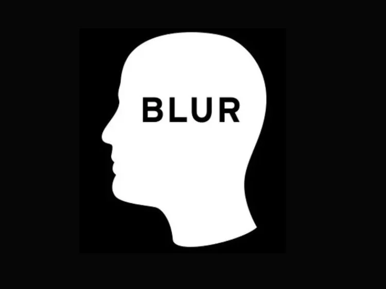 Black and white graphic of a human head silhouette with the word 'BLUR' inside the head outline.