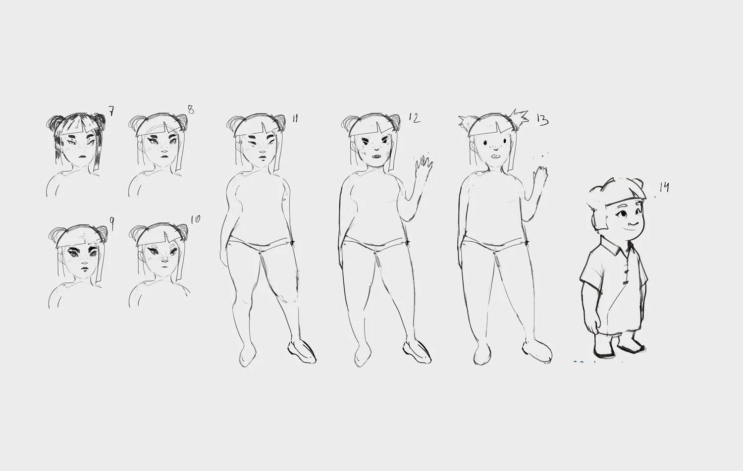 character female drawing tests on anatomy and style.