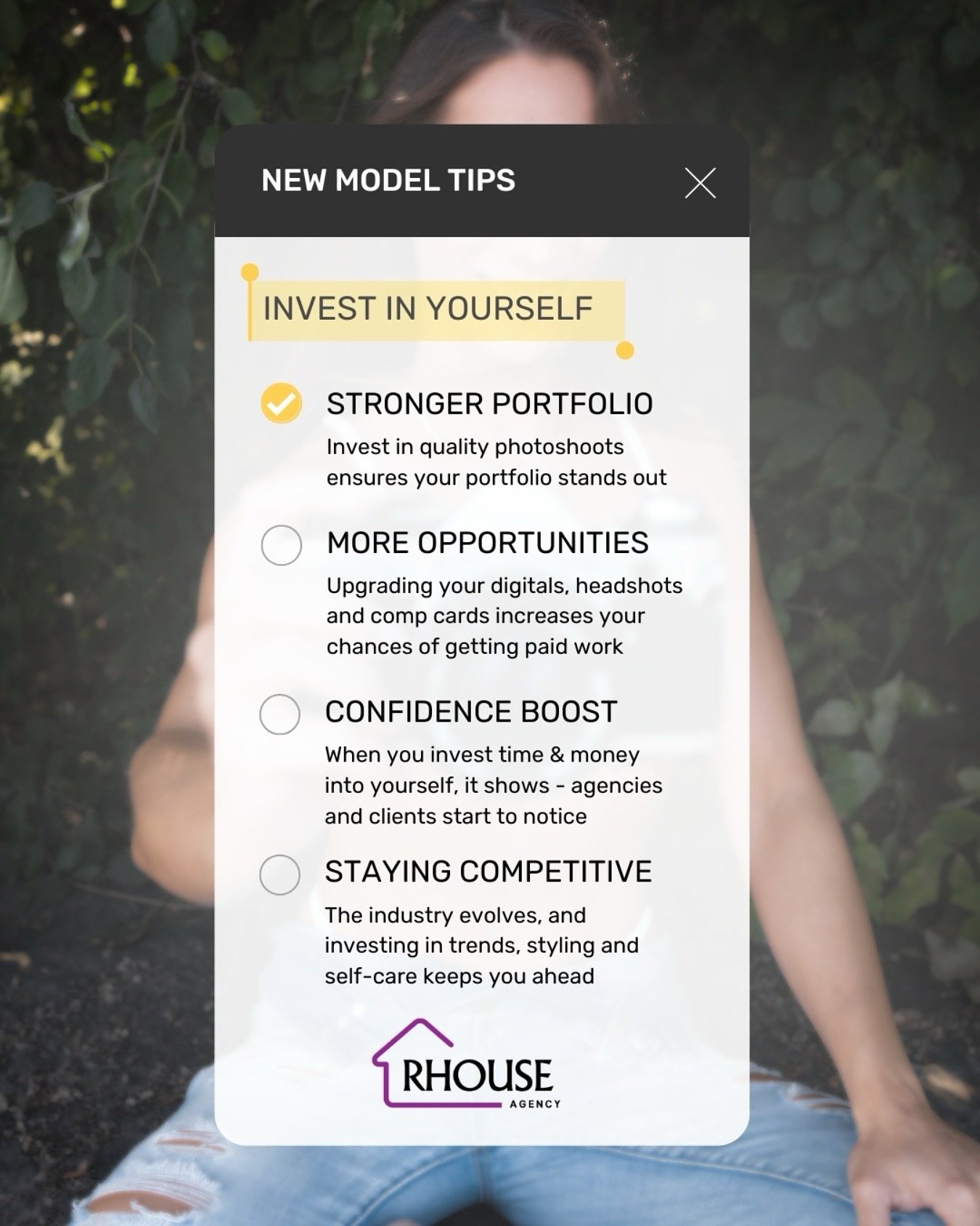 NEW OR ASPIRING MODEL? 💃

Are you ready to take your modeling career to the next level?

Check out our essential tips for new models!

At @rhouseagency , we&rsquo;re dedicated to helping new models like you succeed in the industry! Our comprehensive