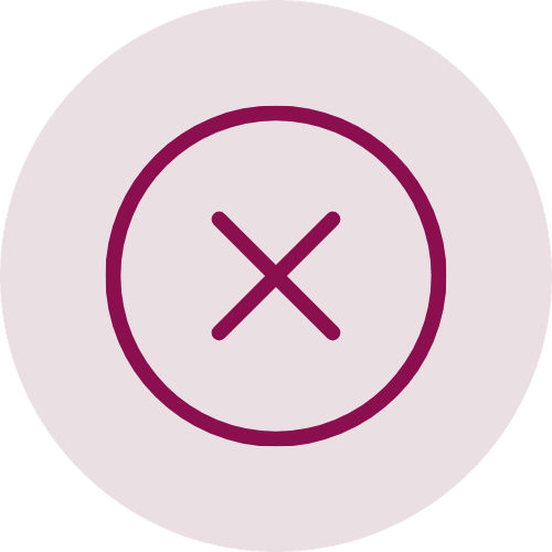 Rejection icon with an X