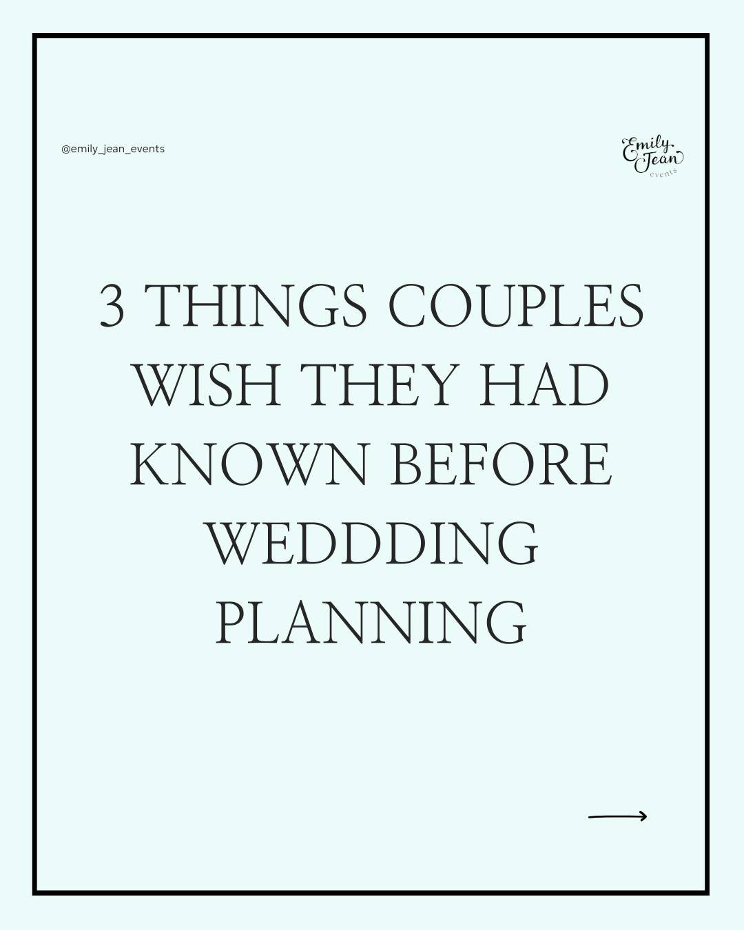 If you could start your wedding planning again, these are the three things most couples wish they&rsquo;d known:

1️⃣ A solid timeline saves your sanity
2️⃣ A clear budget is a game-changer
3️⃣ You don&rsquo;t have to do it all alone

As a wedding pl