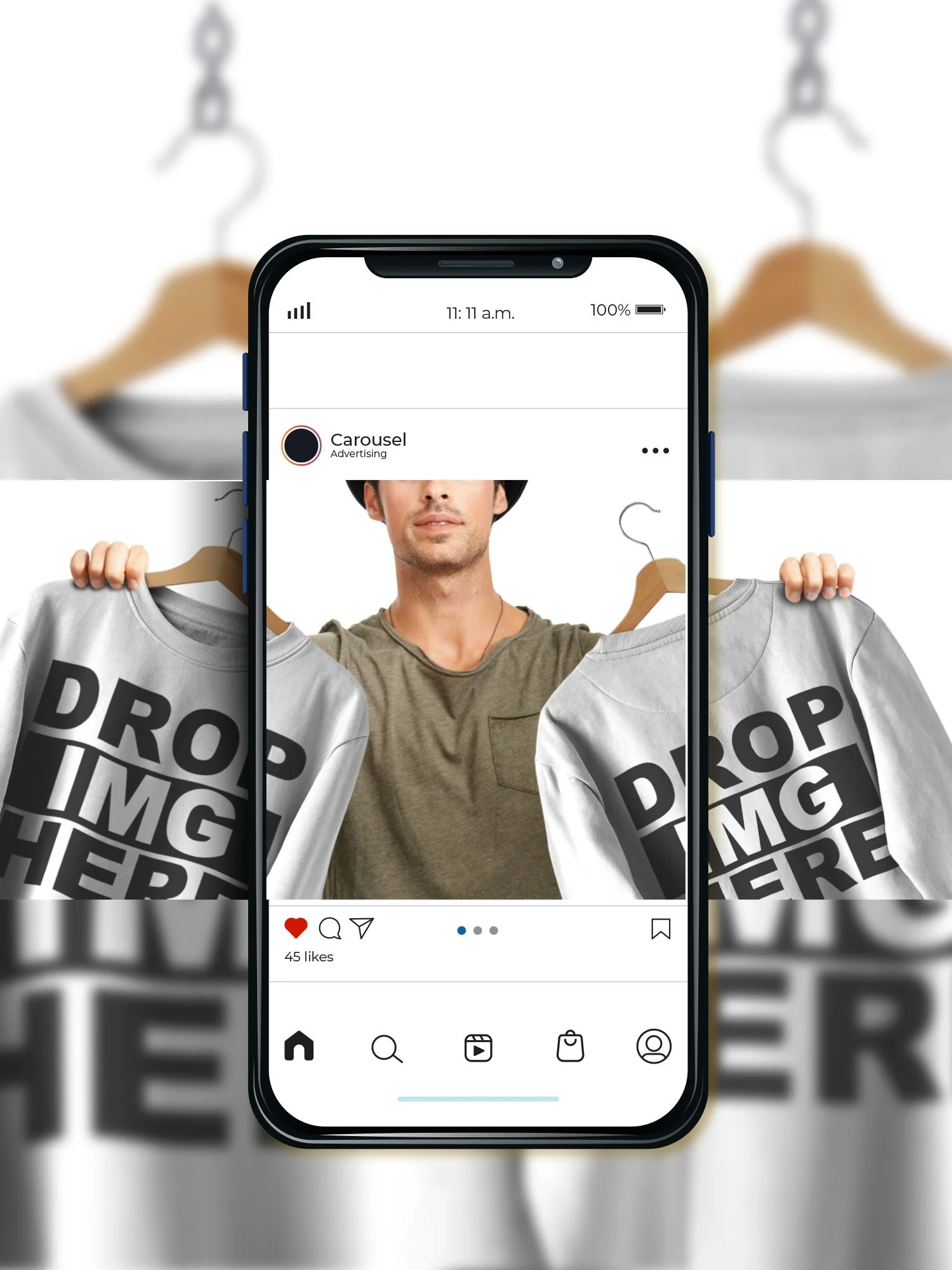 Instagram T-Shirt Mockups for Photoshop