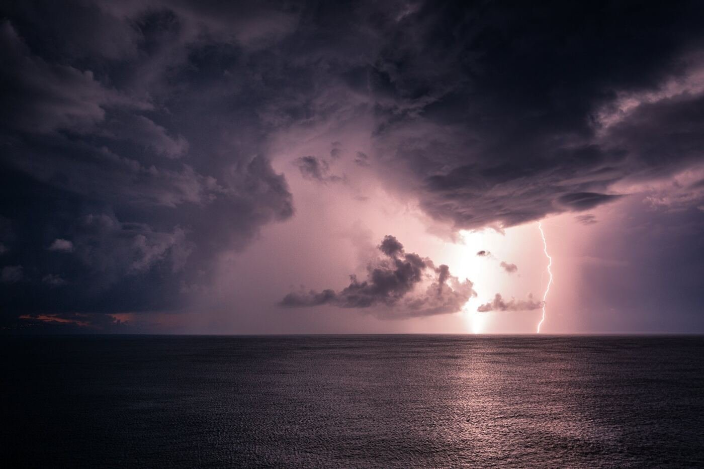 Lightning storm over the ocean at night — symbolising the market crises every long-term investor inevitably faces.