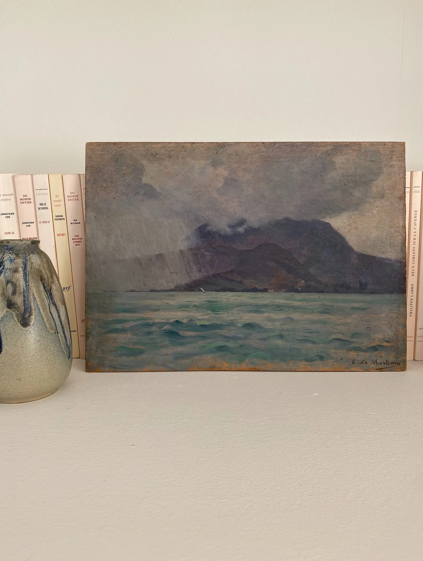 Huiles fin 19&egrave;me, d&eacute;but 20&egrave;me. Le lac d&rsquo;Annecy et rivi&egrave;re du Loiret. Oil paintings on boards. End of the 19th century or beginning of the 20th. Annecy and Loiret. #annecypainting #vintagepaintings #frenchantiques #an