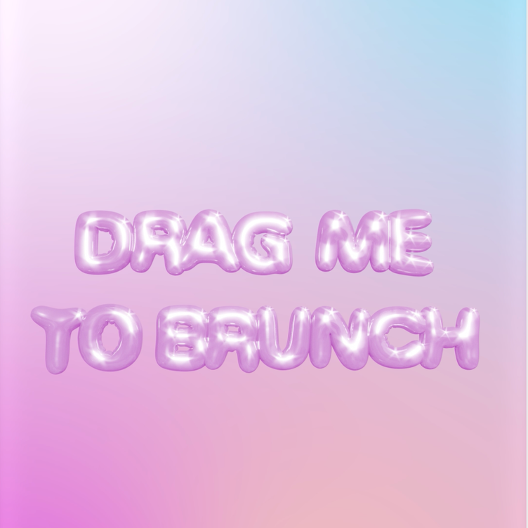 Light purple and pink gradient background with shiny, balloon-style text that reads "Drag me to eject".