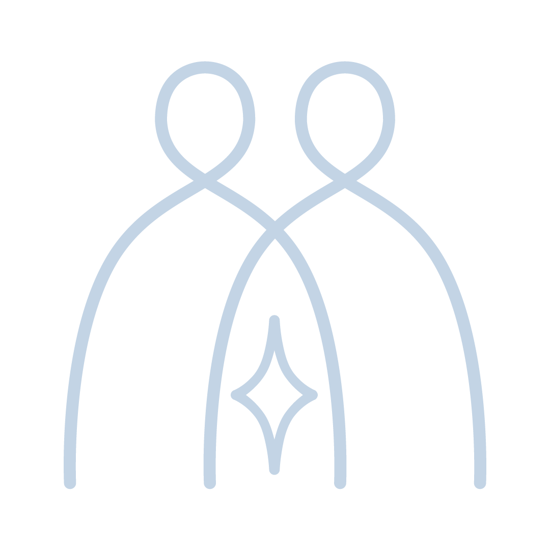 Sylvie Deroche logo - two people connected with a spark