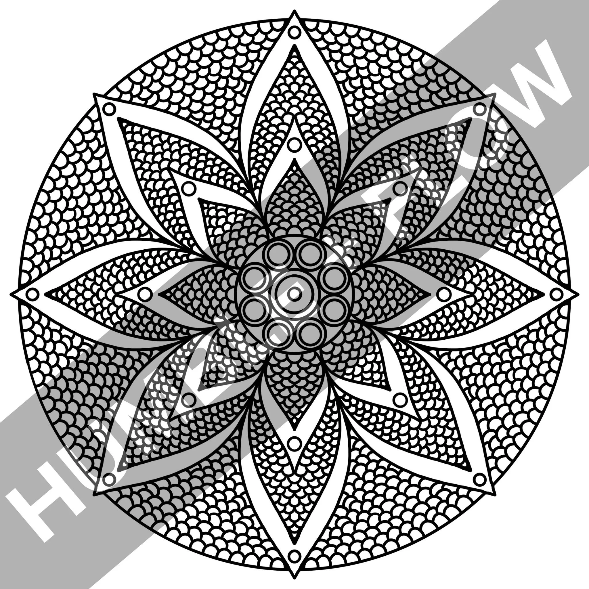 Free printable mandala coloring page 2 -geometric mandala design for creative relaxation.