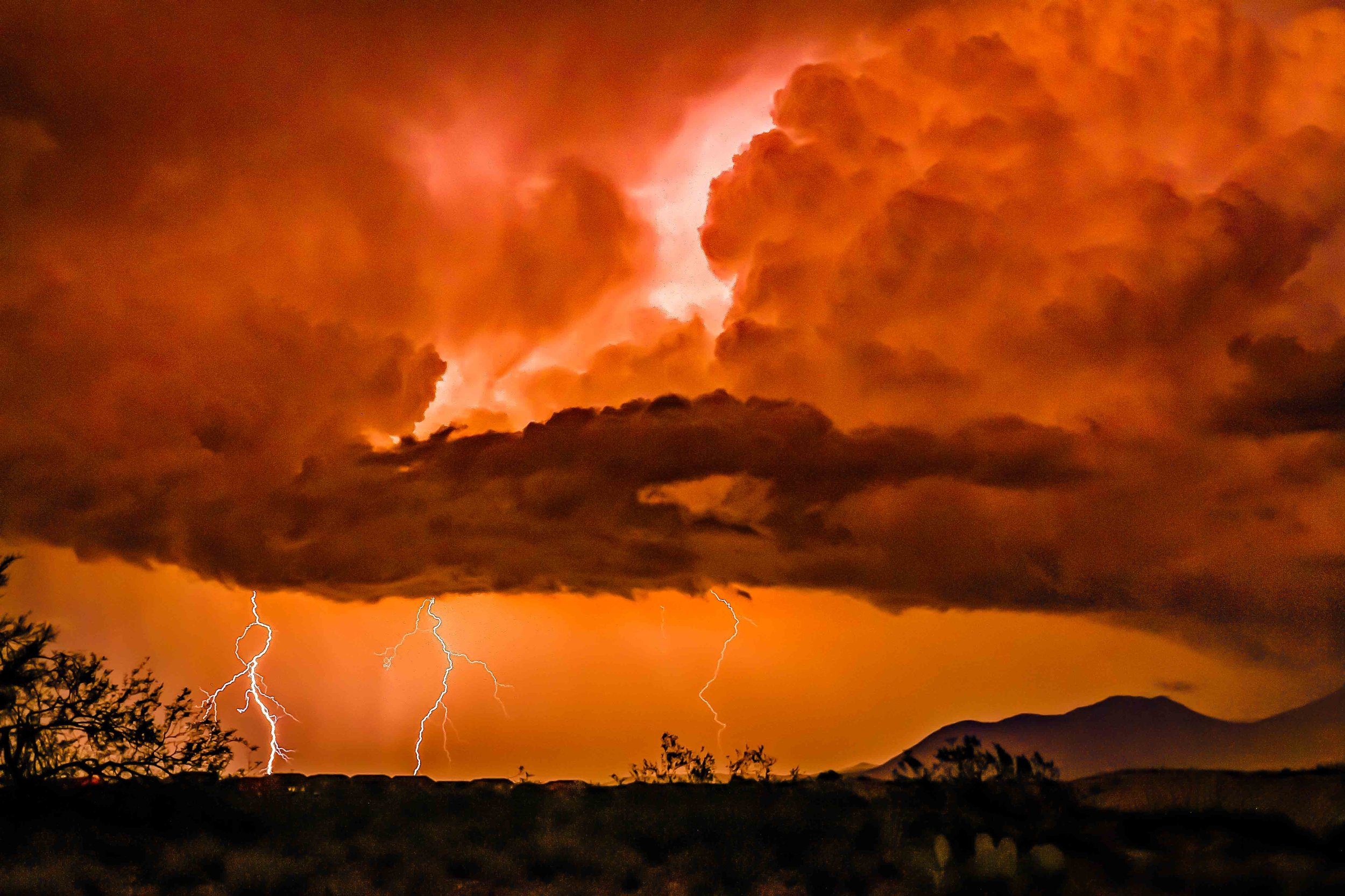 Southwest desert lightning photography