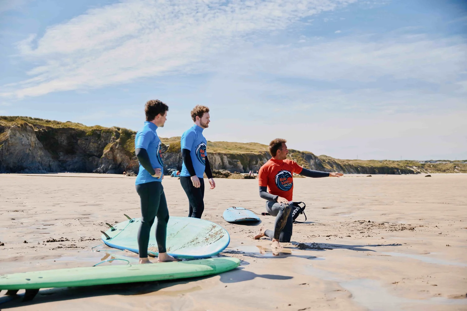 Improving surfer riding a green wave during Blueprint surf coaching in Cornwall