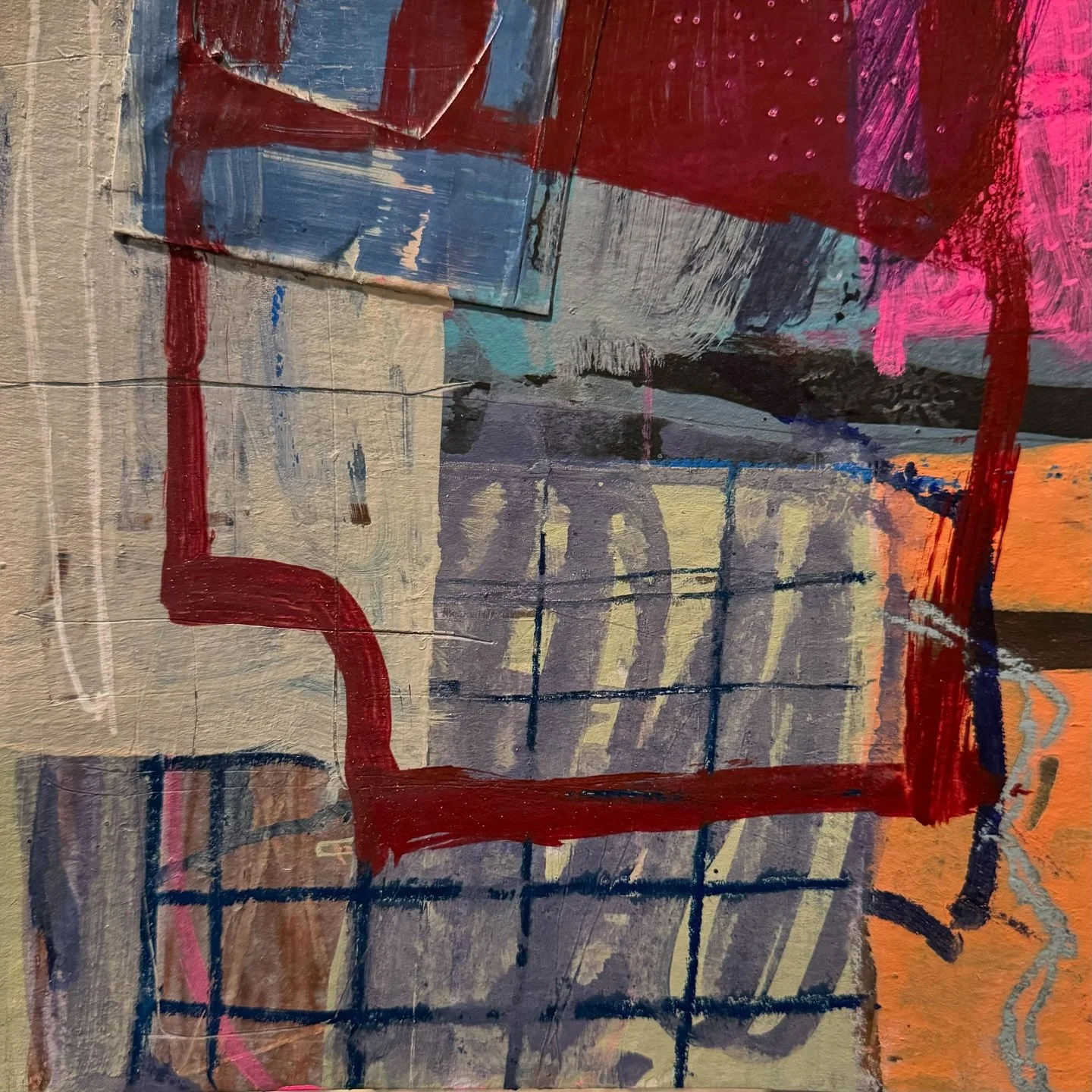 Oil sticks, Posca pens, graphite, acrylic paint, chalk - all of it!