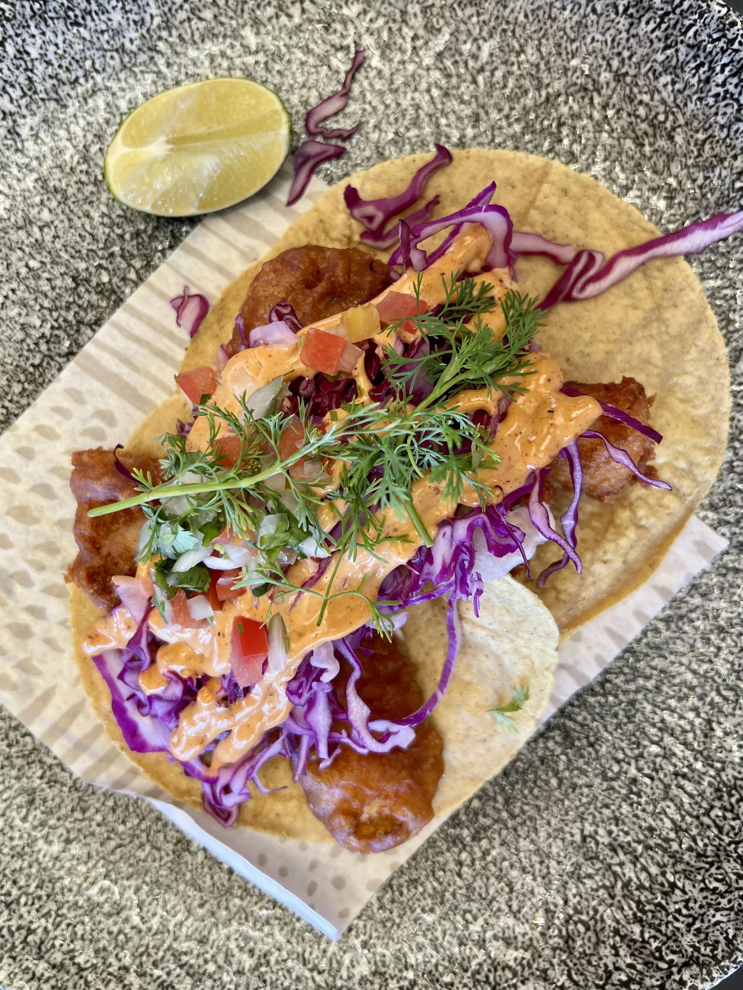 Parks on Rec - Secrets Moxche - Playa del Carmen Mexico - Fish Tacos.JPG