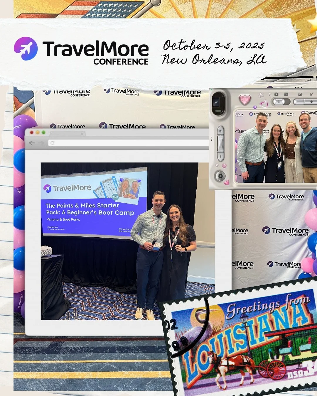 Scroll through ➡️ the @travelmorecon scrapbook!

It was our first year presenting and we hope it won&rsquo;t be our last (as long as @ashleygetsaround let&rsquo;s us 👀😜)

Thank you to all the points &amp; miles beginners who attended our &ldquo;The