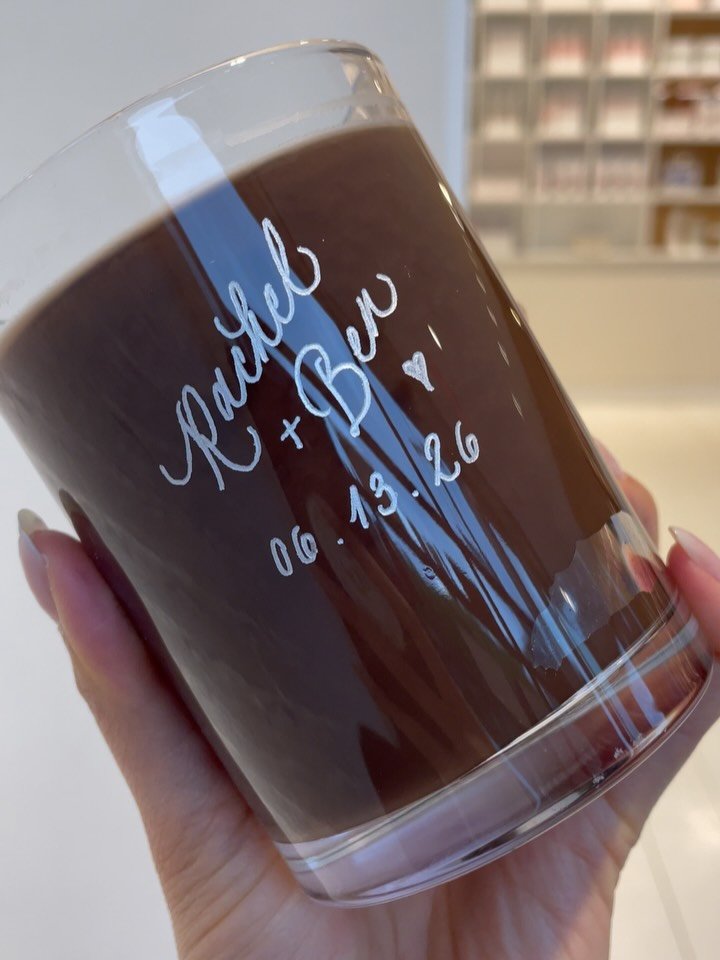 snippets from this weekend engraving for my favorite brand @malinandgoetz ✨

customers are always blown away when they walk in and find out they&rsquo;re able to personalize their candles, and this weekend was no exception.

but some of my favorite m