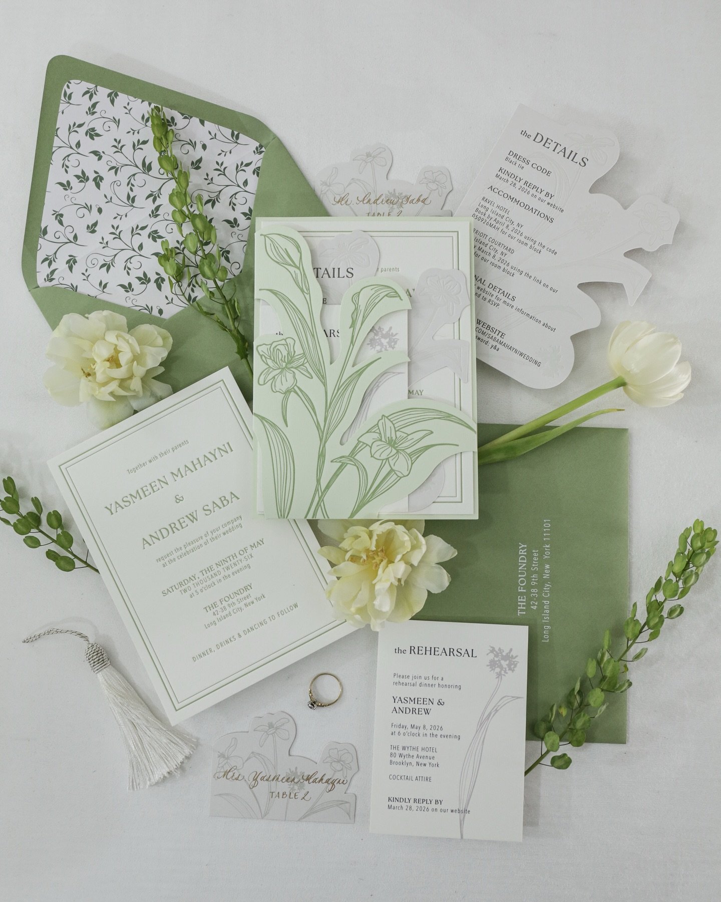 as soon as @flyinglittlebirds sent me the mood board for Y&amp;A&rsquo;s wedding, I KNEW we were going to create magic ... 

soft sculptural florals, layers &amp; layers of letterpress, custom illustrations, die-cut pieces, and a palette inspired by 