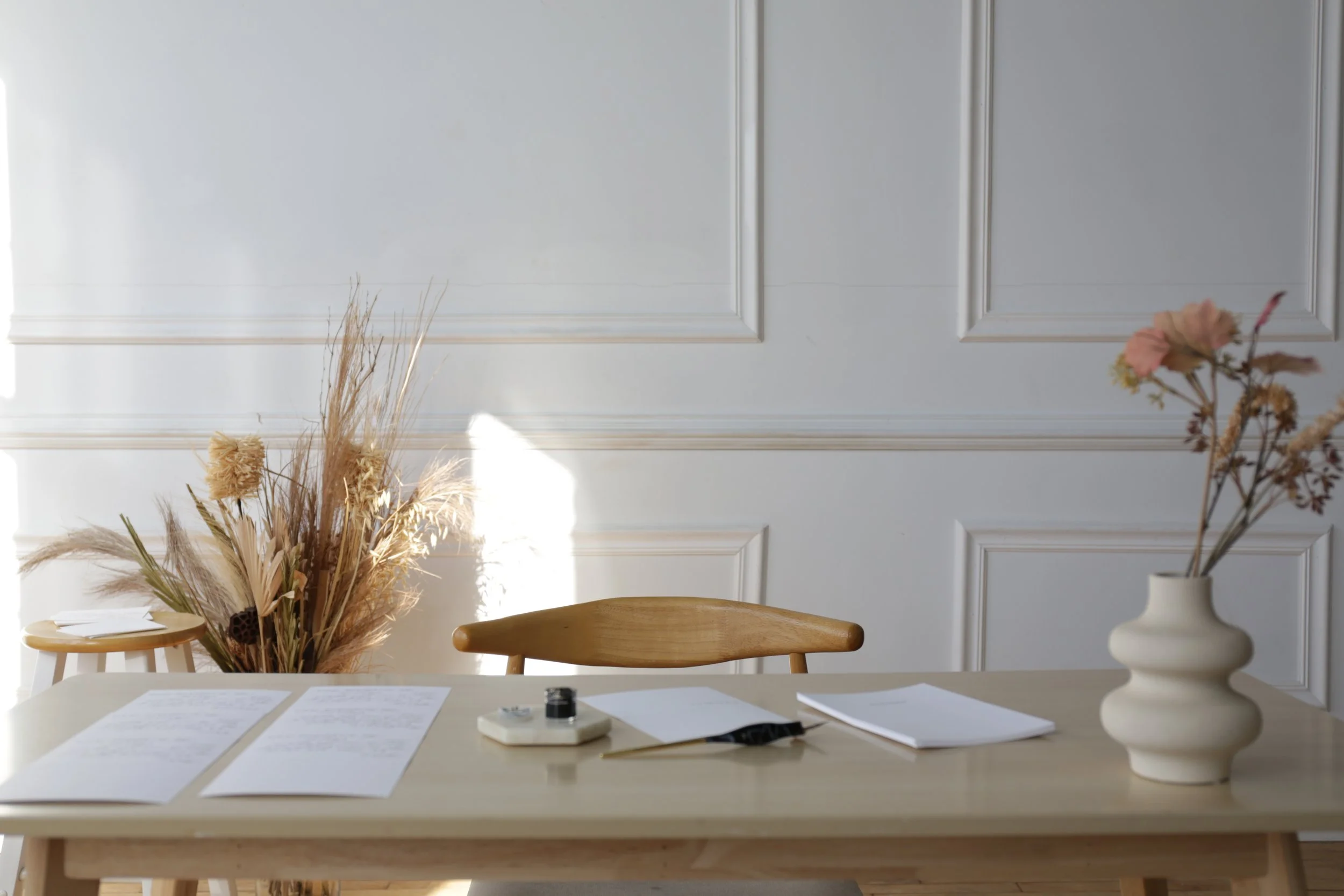 Modern calligraphy studio desk