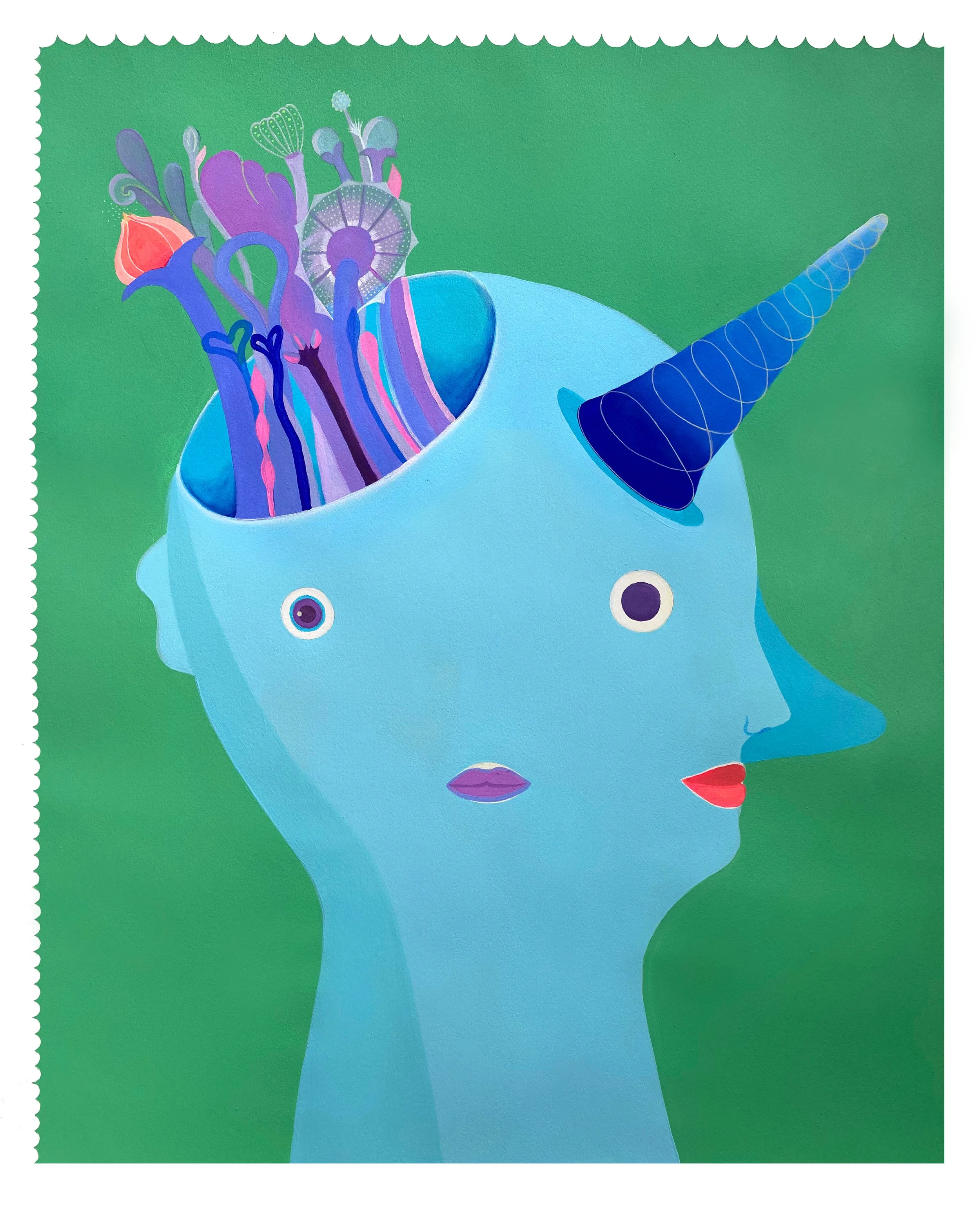 Unicorn of magic and flowers