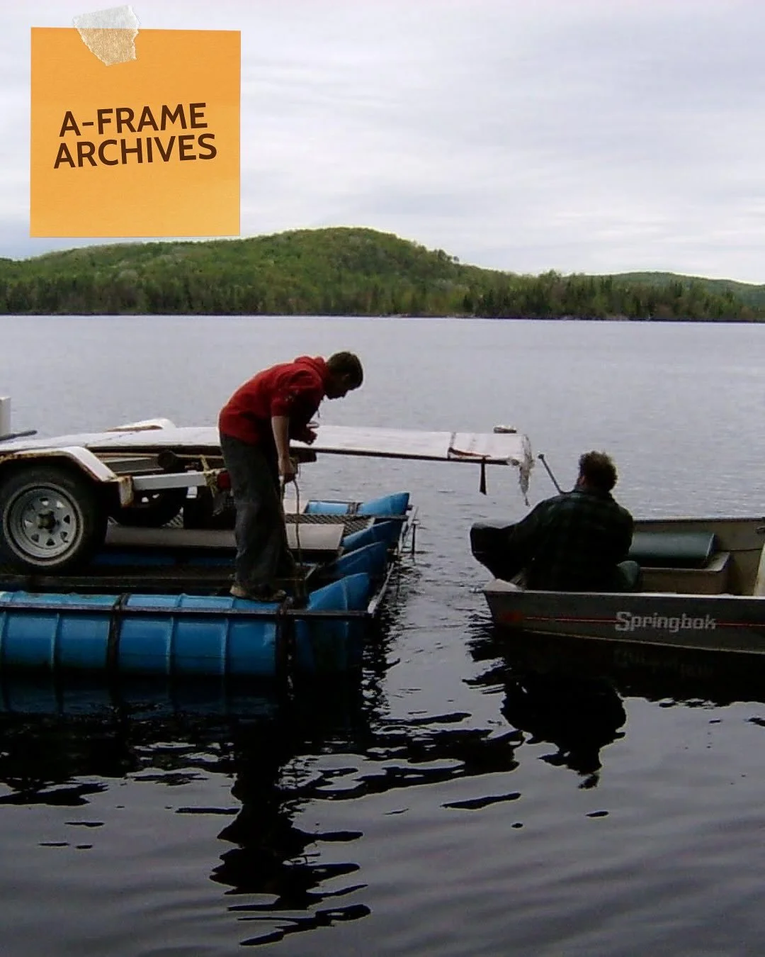 From the Archives, Vol. 2: Will it Float?

Back in the early 2000s, one of our first big renovation challenges was&hellip; getting a tractor to the island.

I wish I had photos from that day, when my dad floated a tractor across the lake on a homemad