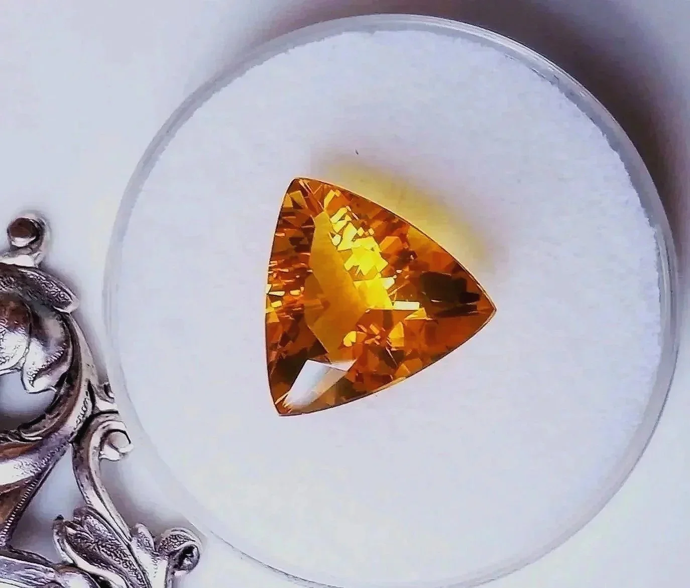 GIA Certified Yellow Fire Opal 8.82 carats • Trillion