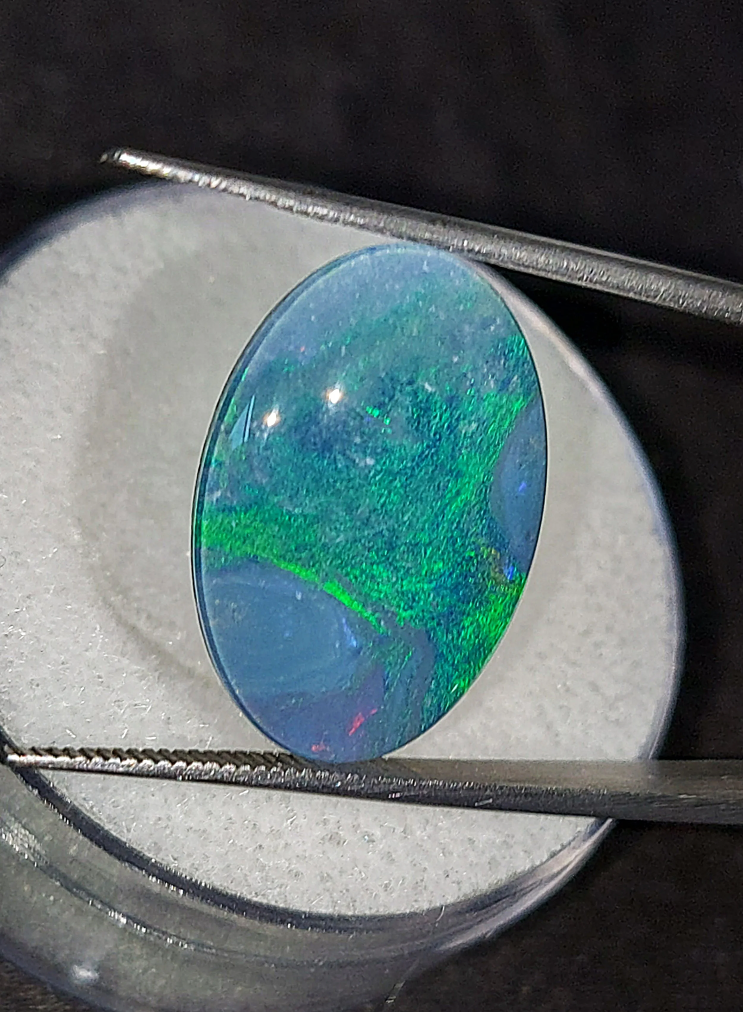 Genuine Australian Black Opal Triplet 8.10ct from TheCoveAtFoxHollow.com