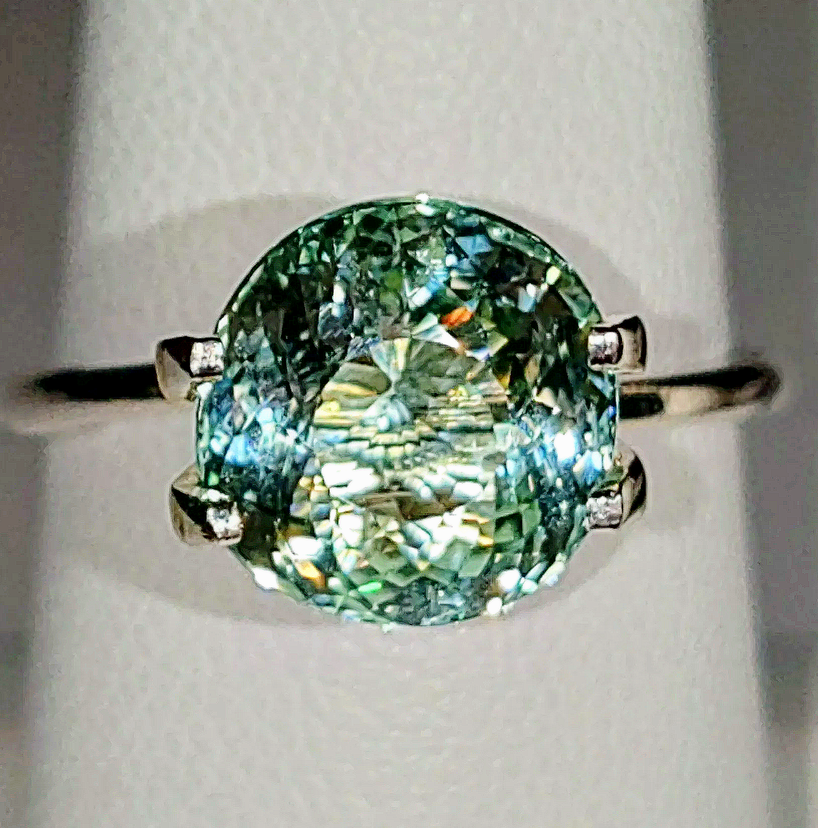 GIA Certified Genuine Neon Seafoam Titanium Tourmaline 3.81ct from TheCoveAtFoxHollow.com