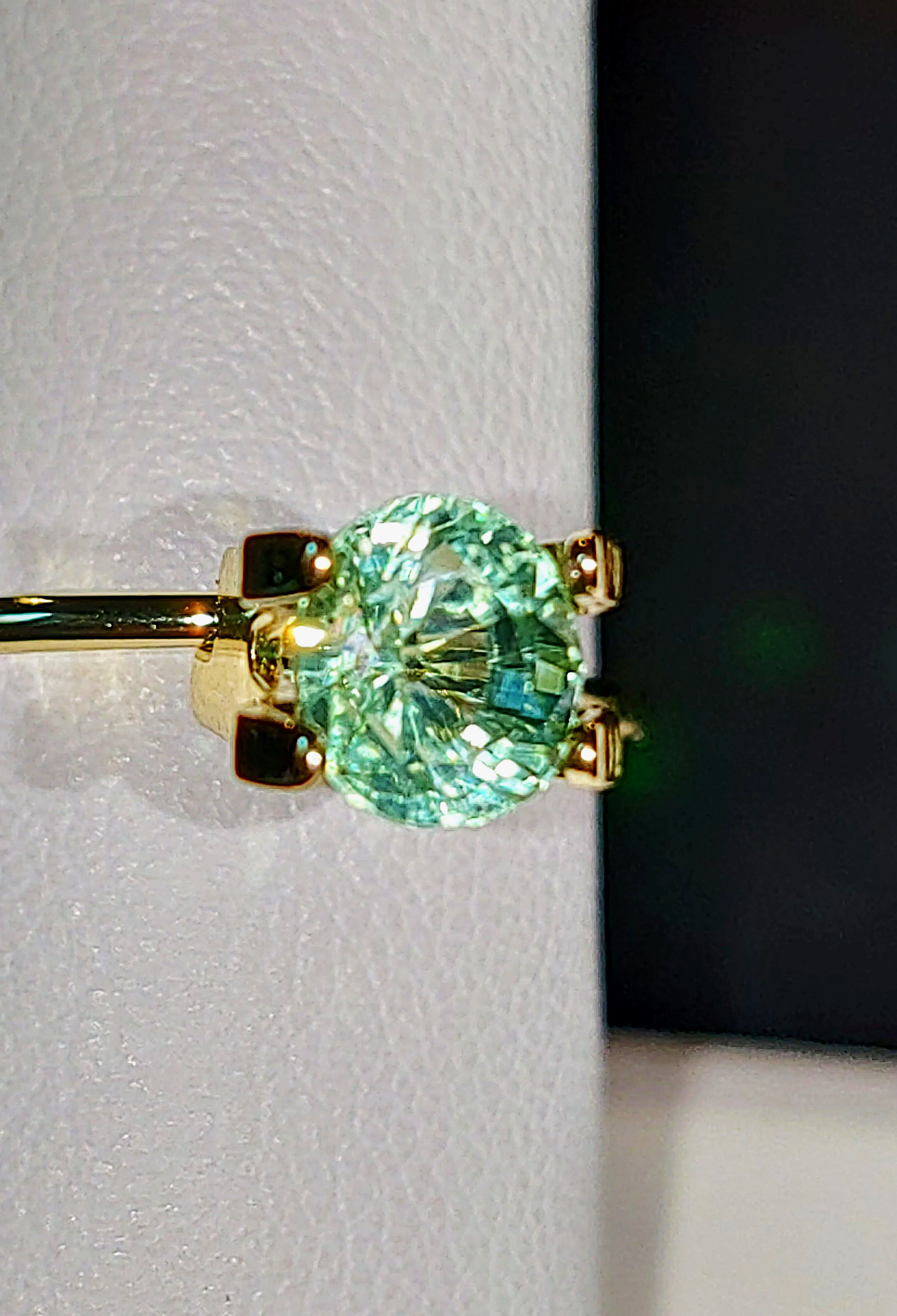 Genuine Neon Green Blue Titanium Tourmaline .96ct from TheCoveAtFoxHollow.com