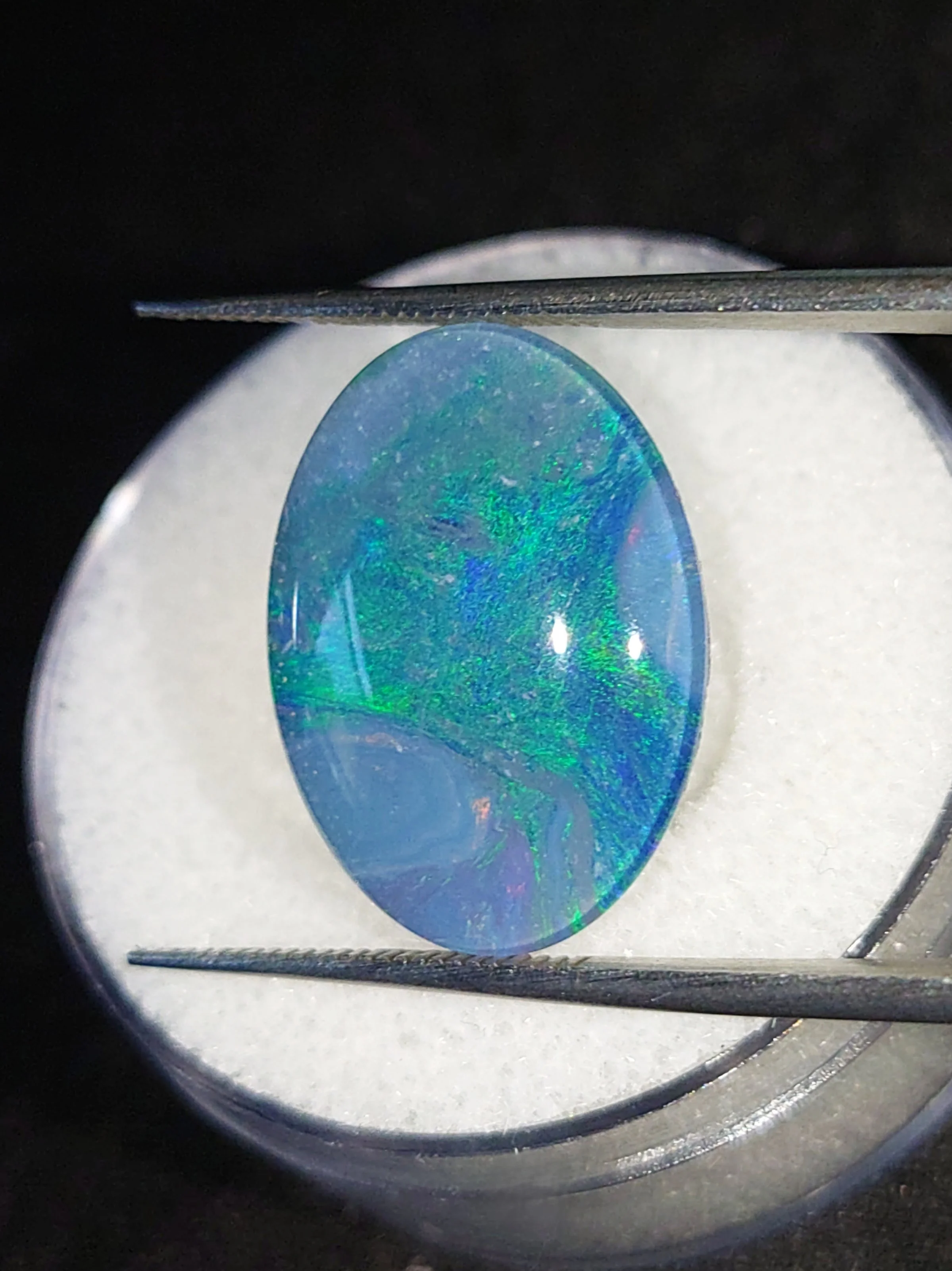 Genuine Australian Black Opal Triplet 8.10ct from TheCoveAtFoxHollow.com