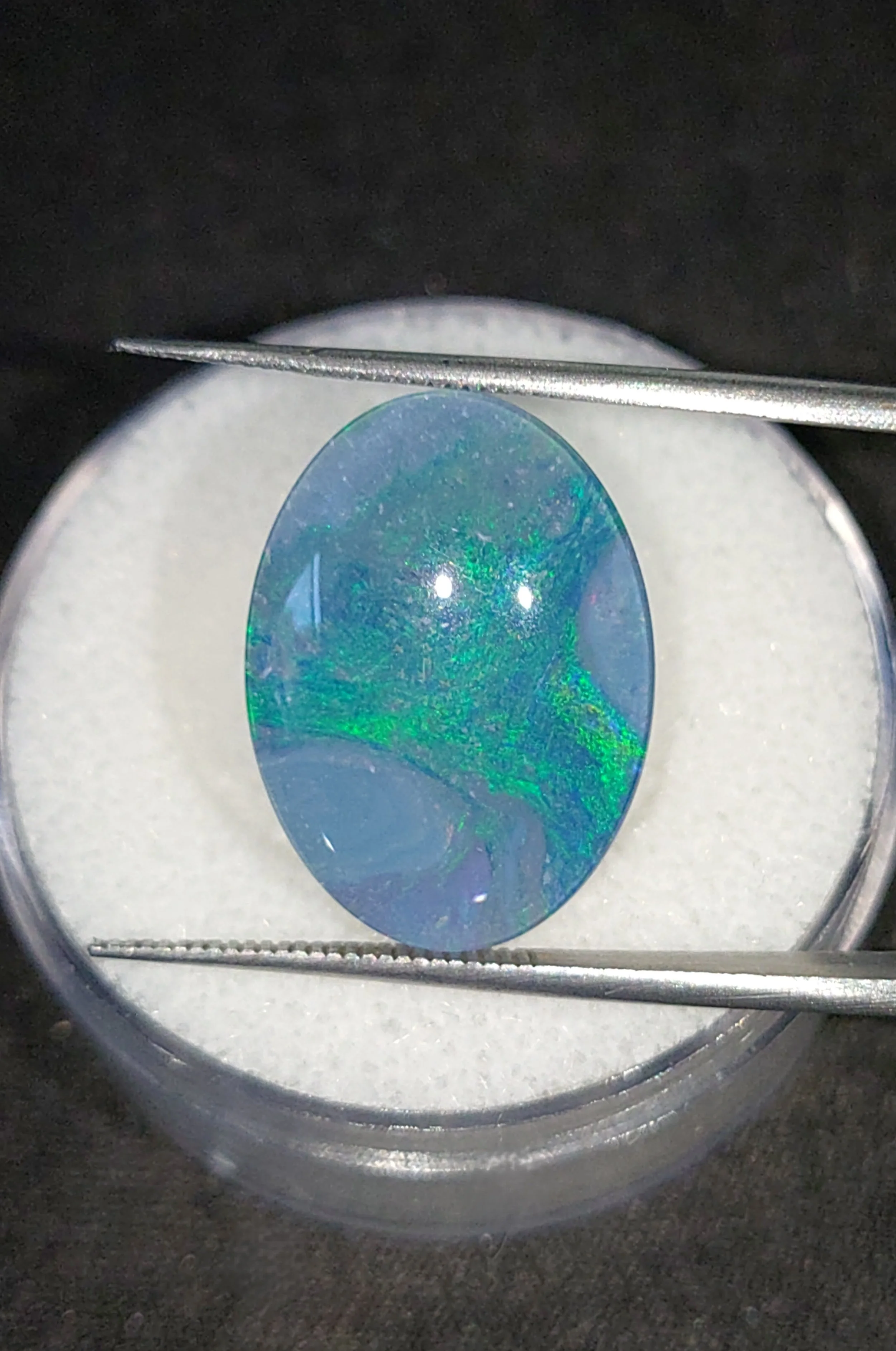 Genuine Australian Black Opal Triplet 8.10ct from TheCoveAtFoxHollow.com