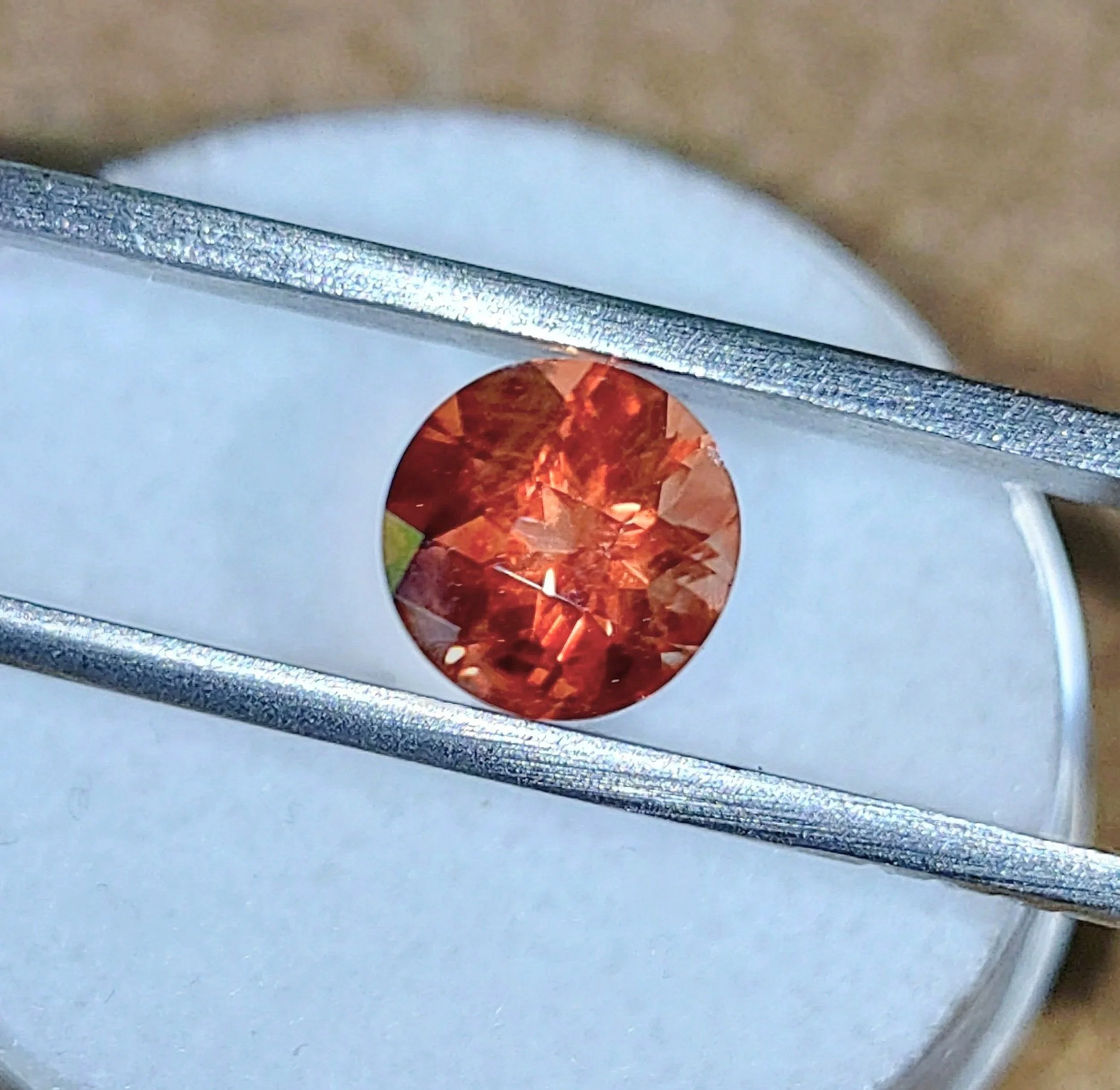 Genuine Red Orange Andesine 1.17ct from TheCoveAtFoxHollow.com
