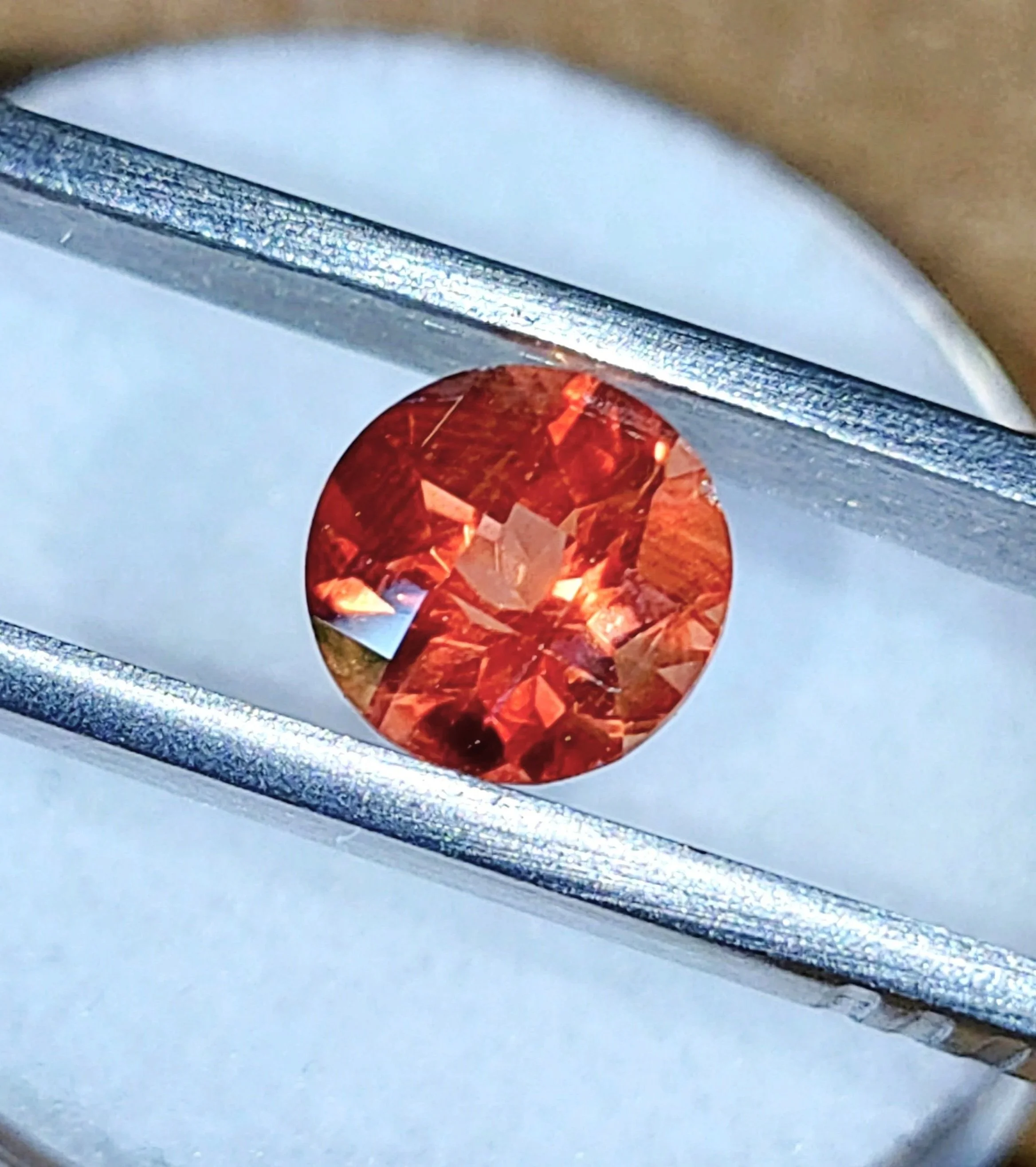 Genuine Red Orange Andesine 1.17ct from TheCoveAtFoxHollow.com